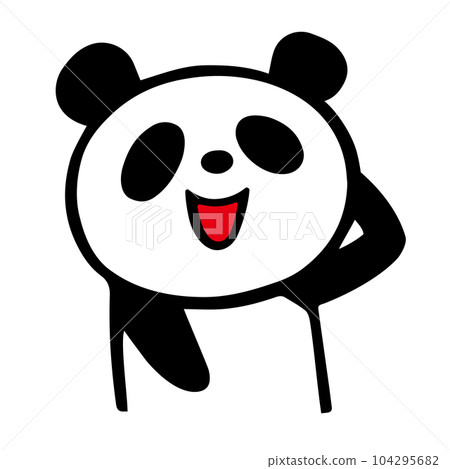 Cute simple panda shy pose 104295682