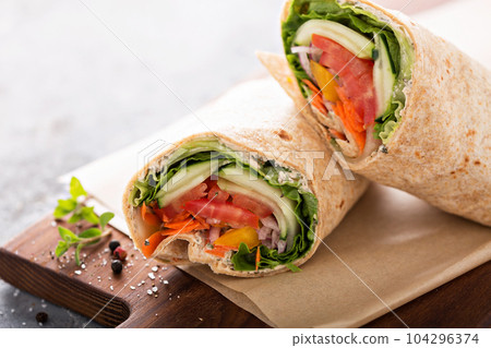 Vegan vegetable wrap Vegan vegetable wrap 104296374