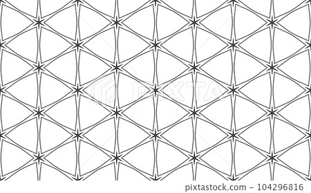 Abstract Seamless Geometric Hexagons and Triangles Pattern. Geometric Grid Structure. Vector Art. 104296816