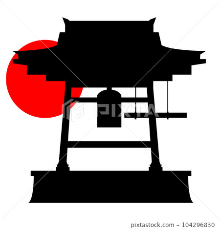 除夕鐘聲、山巒和太陽插畫素材剪影矢量 除夕鐘聲、山巒和太陽插畫素材剪影矢量 104296830