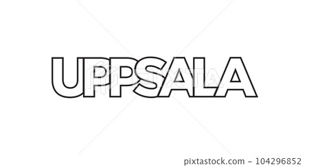 Uppsala in the Sweden emblem. The design features a geometric style, vector illustration with bold typography in a modern font. The graphic slogan lettering. Uppsala in the Sweden emblem. The design features a geometric style, vector illustration with bold typography in a modern font. The graphic slogan lettering. 104296852