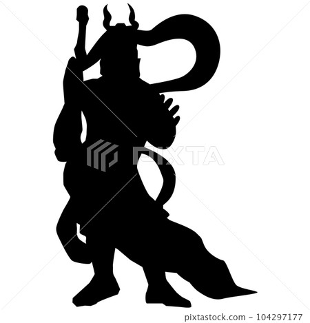 Kongorikishi statue silhouette illustration material vector 104297177