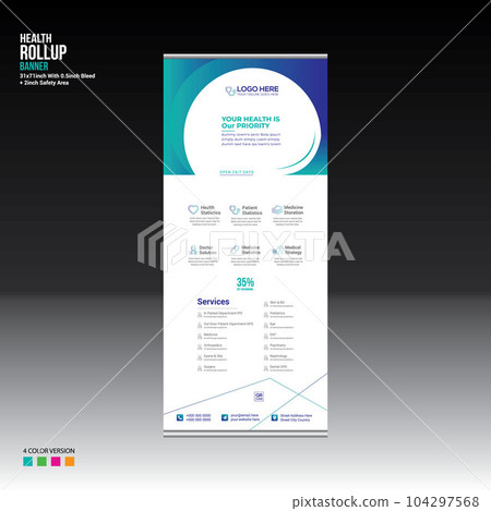 health vector roll up banner design 104297568