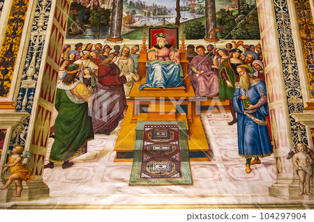 Siena cathedral duomo paintings, Italy Siena cathedral duomo paintings, Italy 104297904