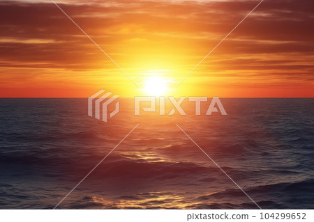 地平線和日落 AI 生成圖像 AI 圖像 104299652