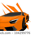 Illustration luxury super car, hand drawing, 104299776