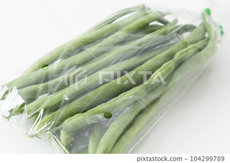 Green beans white background Green beans white background 104299789