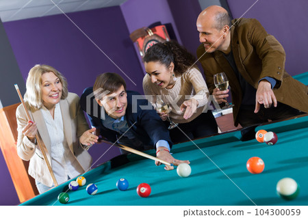 Middle class people having pool game Middle class people having pool game 104300059