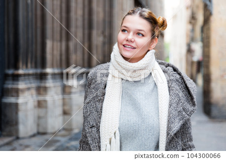 female in the historical city center female in the historical city center 104300066