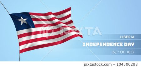Liberia happy independence day greeting card, banner vector illustration 104300298