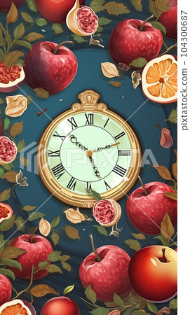 Rosh Hashanah, Jewish New Year holiday background 104300687
