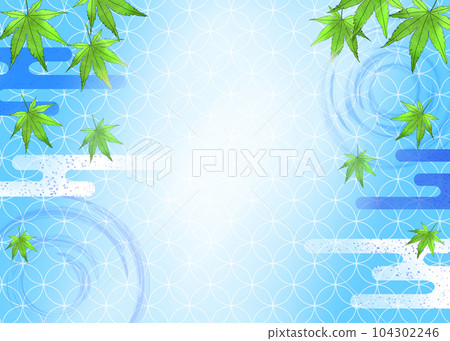 Refreshing Japanese style background of blue autumn leaves Refreshing Japanese style background of blue autumn leaves 104302246