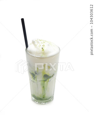 Matcha latte isolated on white background Matcha latte isolated on white background 104303612