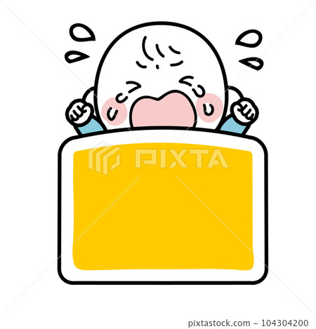 Illustration of a crying baby who can't sleep 104304200