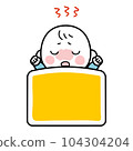 發燒睡覺的寶寶插畫 104304204