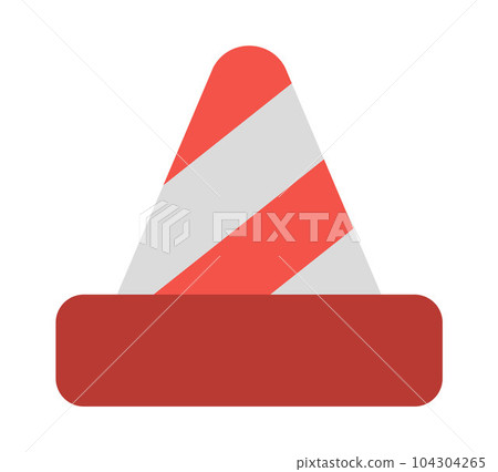 Vector cone. Construction site passage prohibiting sign. Red and white stripy barrier. Road works zone icon. Stop sign isolated on white background 104304265