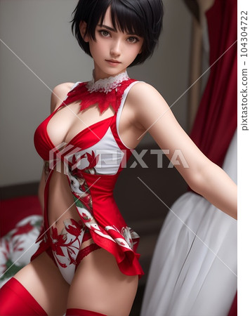 beautiful woman in christmas costume beautiful woman in christmas costume 104304722