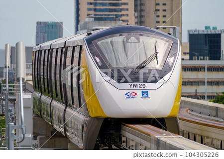 Monorail in Bangkok, Thailand (Yellow Line) Monorail in Bangkok, Thailand (Yellow Line) 104305226