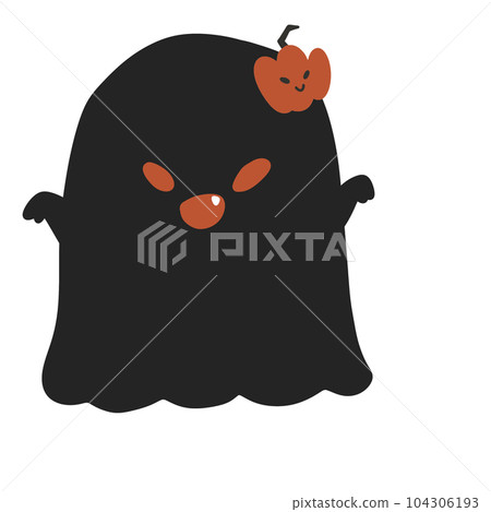 black ghost pumpkin halloween cartoon icon black ghost pumpkin halloween cartoon icon 104306193