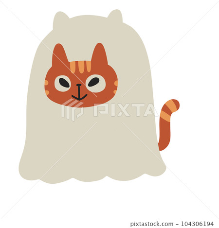 ghost cat halloween cartoon icon 104306194