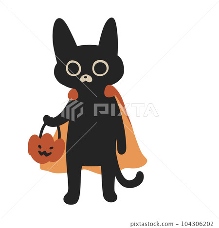 black cat halloween cartoon icon 104306202