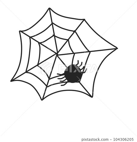 spider web halloween cartoon icon 104306205