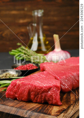 Closeup view of raw beef steak Closeup view of raw beef steak 104306529
