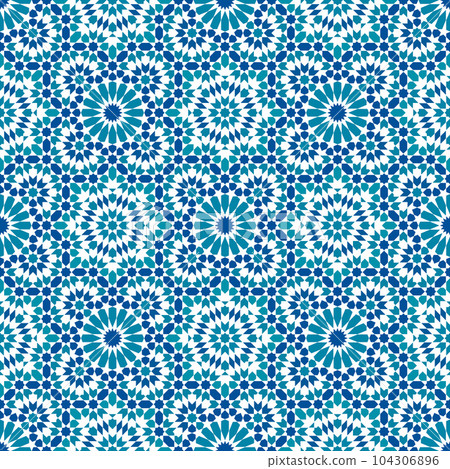 Seamless geometric pattern in Arabic style Zellij 104306896