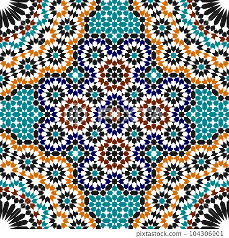 Seamless geometric pattern in Arabic style 104306901