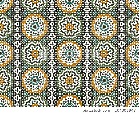 Seamless geometric pattern in Arabic style Zellij Seamless geometric pattern in Arabic style Zellij 104306948
