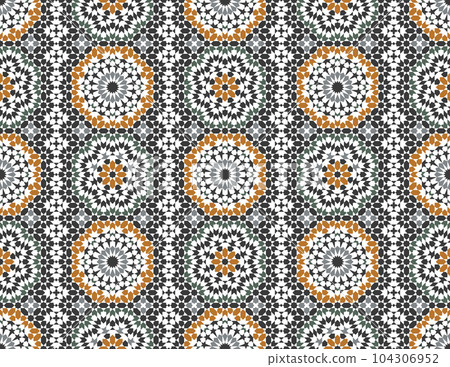 Seamless geometric pattern in Arabic style Zellij Seamless geometric pattern in Arabic style Zellij 104306952