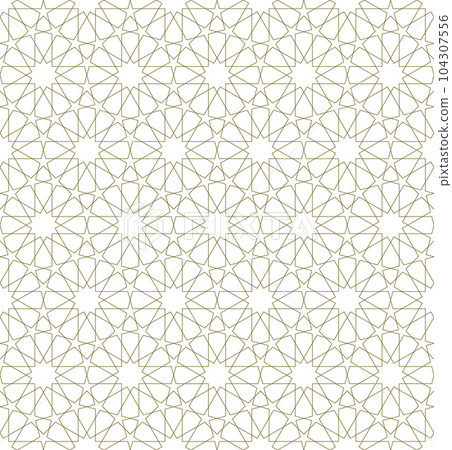 Seamless arabic geometric ornament in brown color. 104307556