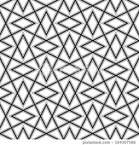 Seamless geometric ornament based on traditional islamic art. Black and white. Seamless geometric ornament based on traditional islamic art. Black and white. 104307566