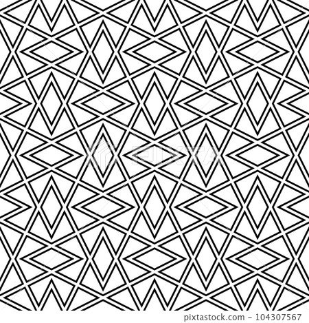 Seamless geometric ornament based on traditional islamic art. Black and white. Seamless geometric ornament based on traditional islamic art. Black and white. 104307567