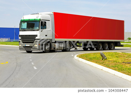 Red lorry 104308447