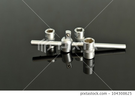 Locksmith tool, socket wrench and heads to it. Locksmith tool, socket wrench and heads to it. 104308625