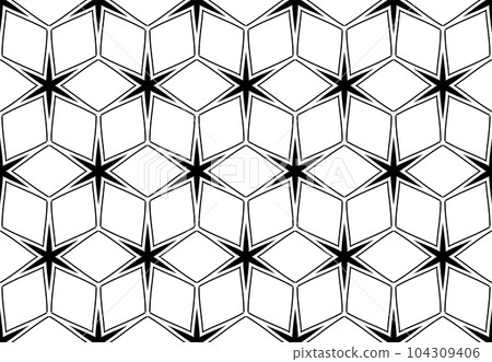 Abstract Seamless Geometric Stars and Diamonds Pattern. Vector Art. Abstract Seamless Geometric Stars and Diamonds Pattern. Vector Art. 104309406