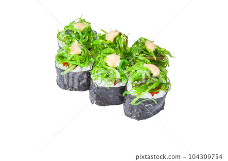 Sushi different isolate on white background 104309754