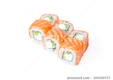 Sushi different isolate on white background Sushi different isolate on white background 104309757