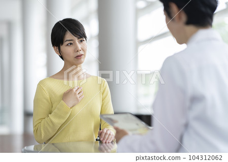 Young woman being examined by a female doctor Young woman being examined by a female doctor 104312062