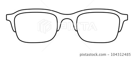 Square frame glasses fashion accessory illustration. Sunglass front view for Men, women, unisex silhouette style, flat Square frame glasses fashion accessory illustration. Sunglass front view for Men, women, unisex silhouette style, flat 104312485