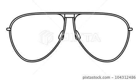 Teardrop Shape Aviator frame glasses fashion accessory illustration. Sunglass front view, Men, women, unisex silhouette Teardrop Shape Aviator frame glasses fashion accessory illustration. Sunglass front view, Men, women, unisex silhouette 104312486
