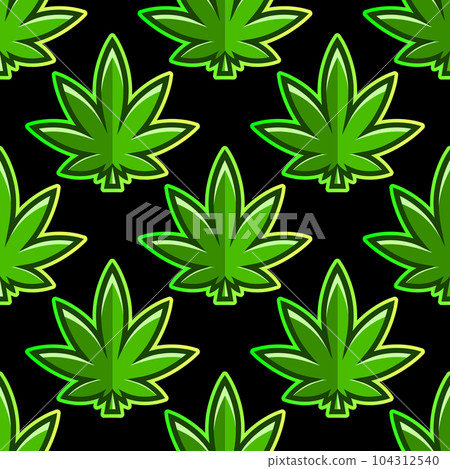 Seamless VECTOR pattern with marijuana leaves in dark Seamless VECTOR pattern with marijuana leaves in dark 104312540
