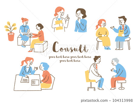 Set of people to consult _ color 104313998