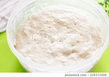 Low-temperature fermented bread dough taken out of the refrigerator Low-temperature fermented bread dough taken out of the refrigerator 104315498