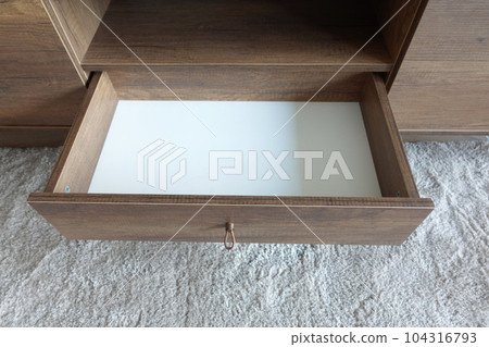 top view of a opened empty drawer top view of a opened empty drawer 104316793