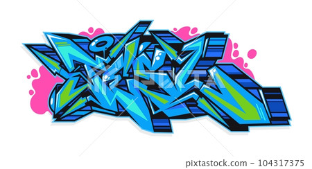 Colorful Abstract Urban Graffiti Street Art Word Lettering Vector Illustration Template Element 104317375