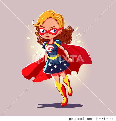 Super girl wearing a red mask and a red cloak 104318072