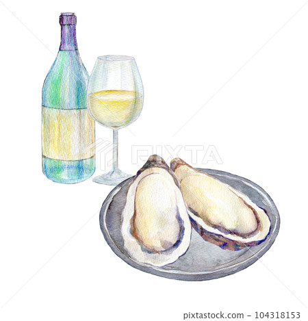 Watercolor illustration oyster bar Watercolor illustration oyster bar 104318153