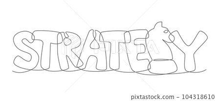 Strategy One line drawing on white background Strategy One line drawing on white background 104318610
